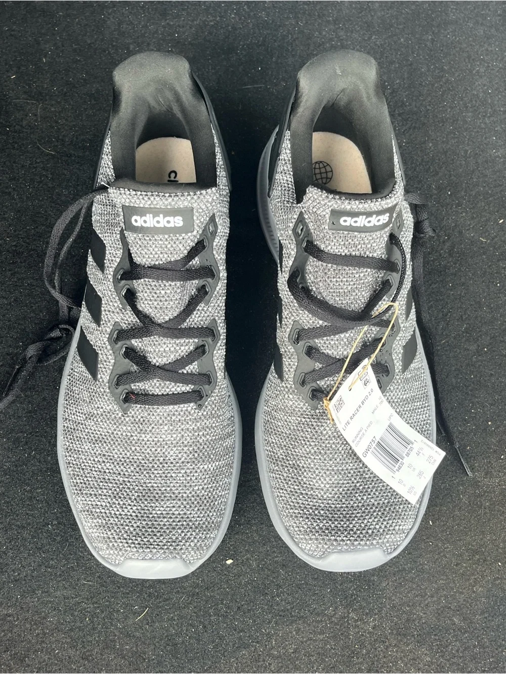 adidas Lite Racer BYD 2.0 Men’s Low Top Lace-Up Sneaker Grey/Black GW0757